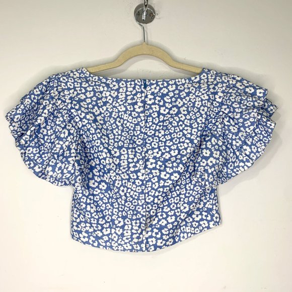 C/MEO COLLECTIVE Heart Of Me Blue Abstract Floral‎ Top Sz S - Picture 6 of 10